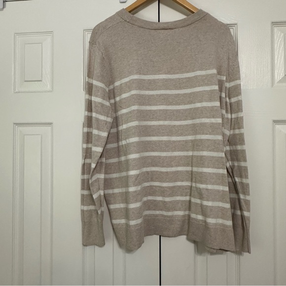 Tan and Cream/white stripe sweater - Picture 2 of 5
